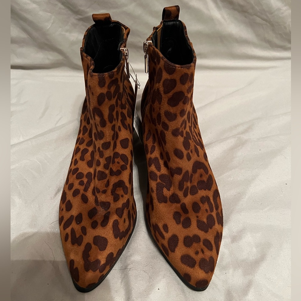 A New Day Valerie Leopard Heeled Ankle Boots - Size 9 - NEW